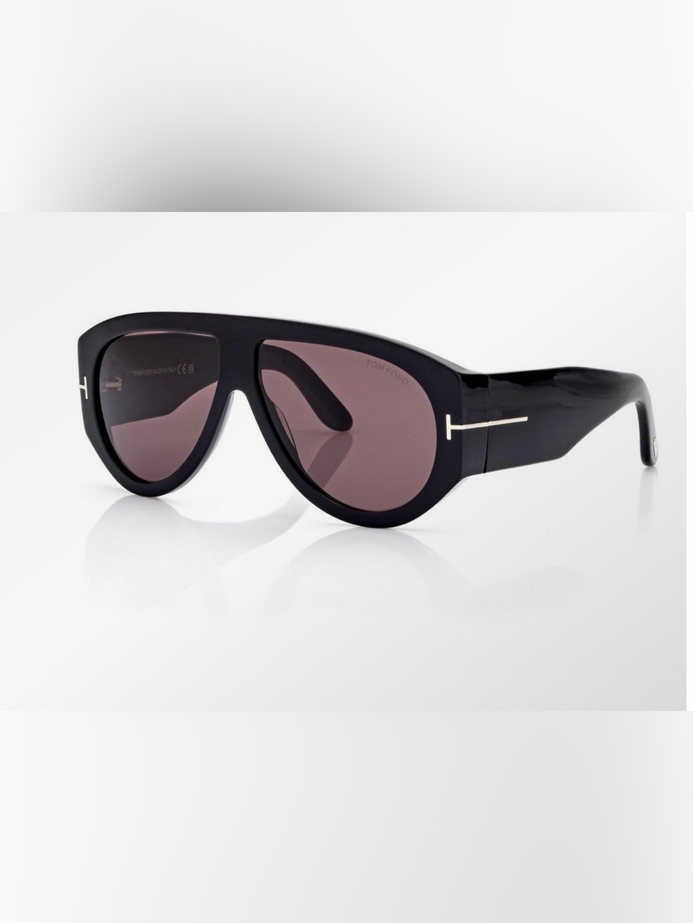 Tom Ford Black Sunglasses with Brown-Tint Lenses